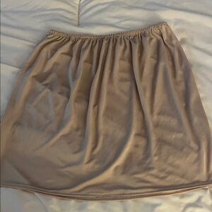 Women's Taupe Mini Slip Skirt - Lightweight Layering